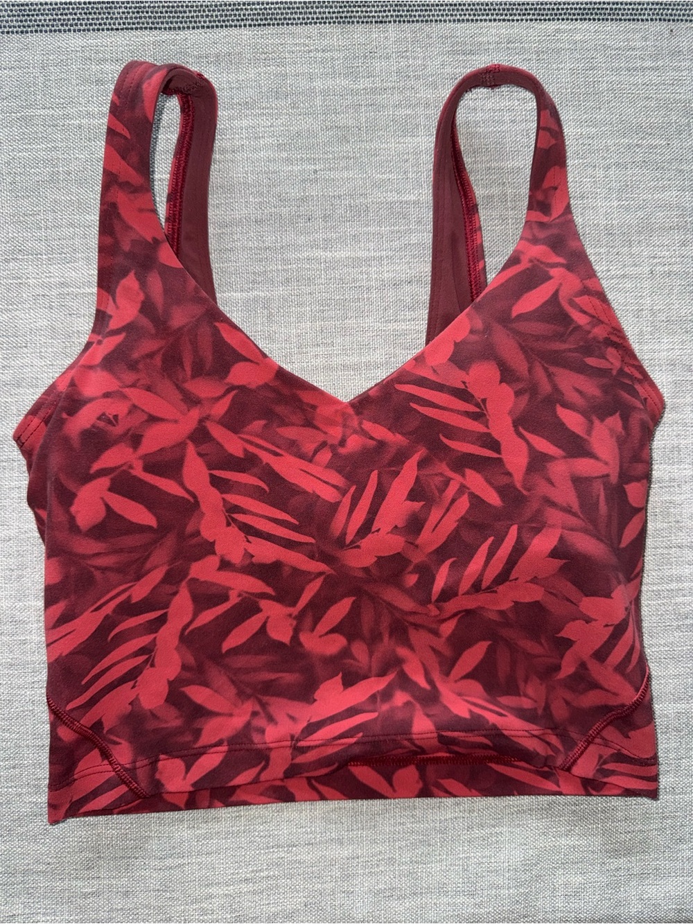 Lululemon Align Waist Length Racerback Tank Top Floral Red Size 2